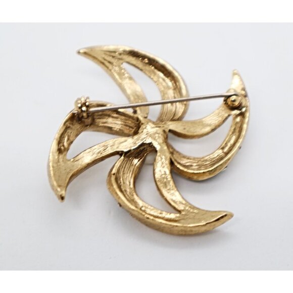 Vintage Brooch Faux Pearl & Rhinestones Pin - Picture 2 of 3